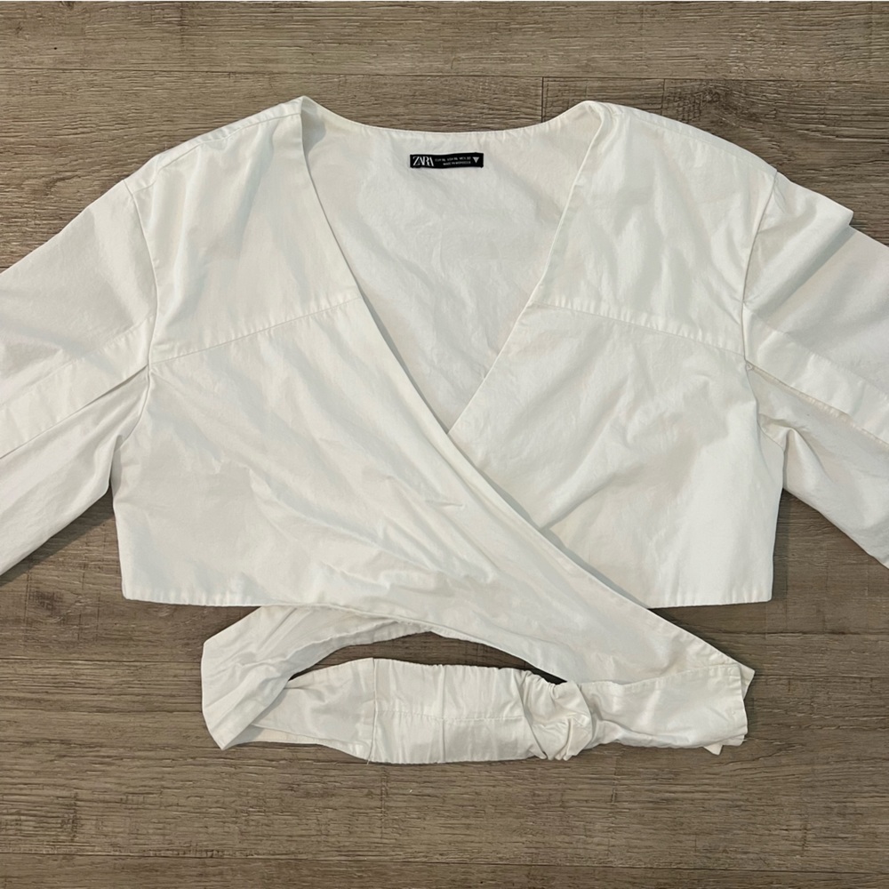 ZARA White Long Sleeve Top